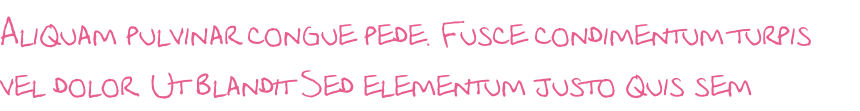 Aliquam pulvinar congue pede. Fusce condimentum turpis vel dolor. Ut blandit Sed elementum justo quis sem
