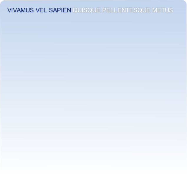 Vivamus vel sapien Quisque pellentesque metus 
