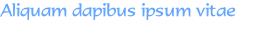 Aliquam dapibus ipsum vitae 
