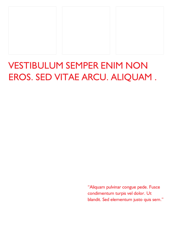 “Aliquam pulvinar congue pede. Fusce condimentum turpis vel dolor. Ut blandit. Sed elementum justo quis sem.”
